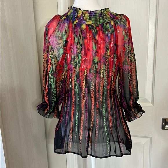 Colorful Sheer Women's Top - Picture 7 of 13